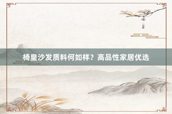 椅皇沙发质料何如样？高品性家居优选